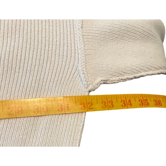 DARYL-ANN DENNER X PINK LILY Katie Brushed Off White Ribbed Trim Blouse Small - Picture 5 of 7